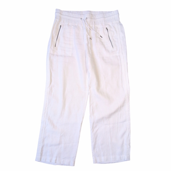 Athleta Linen Pants Retreat Linen High Rise Wide Leg Pant Women's size 14 - Picture 4 of 11